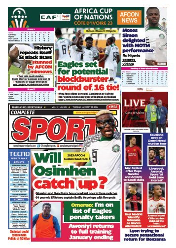 COMPLETE SPORTS - TUESDAY, JAN 23, 2024