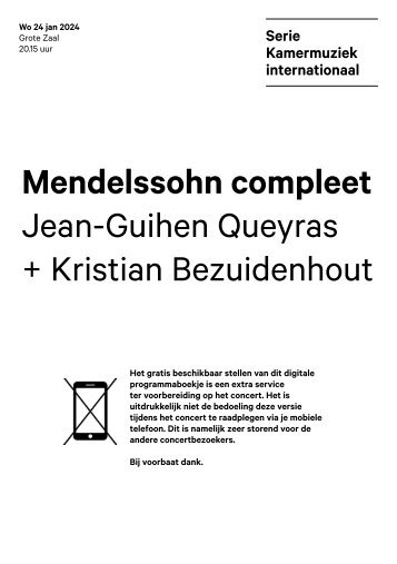2024 01 24 Mendelssohn compleet - Jean-Guihen Queyras + Kristian Bezuidenhout