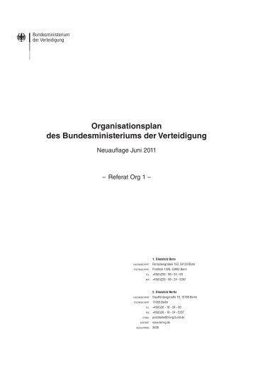 Organisationsplan des Bundesministeriums der Verteidigung