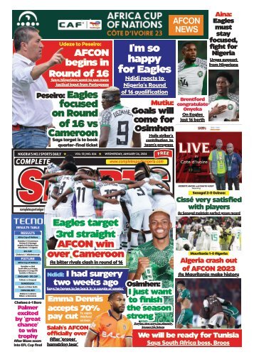 COMPLETE SPORTS - WEDNESDAY, JAN 24, 2024