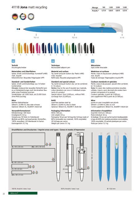 Klio-Eterna_Broschuere_Eco 2024 Bio&Recycling Modelle