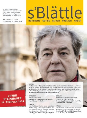 s'Blättle Nr. 4 - Do, 25. Jänner 2024