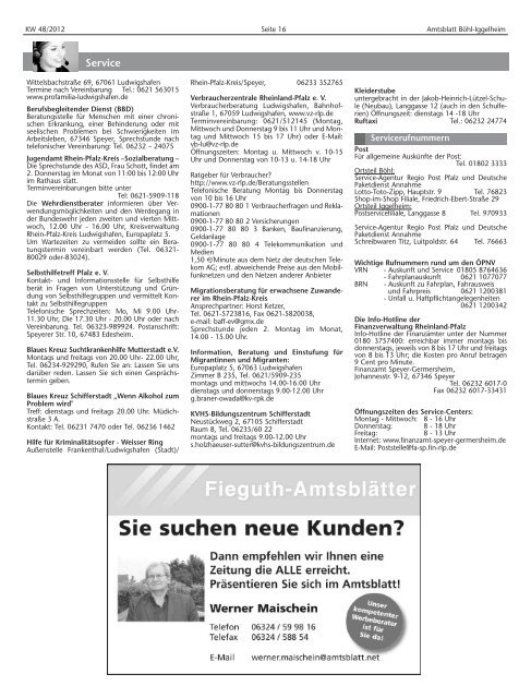 Amtsblatt vom 29.11.2012 - Gemeinde Böhl-Iggelheim