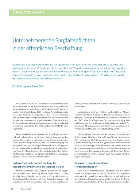 Das kommunale Magazin für nachhaltige Beschaffung, Ausgabe Oktober 2023