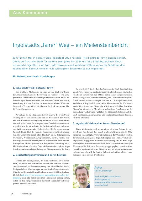 Das kommunale Magazin für nachhaltige Beschaffung, Ausgabe April 2022