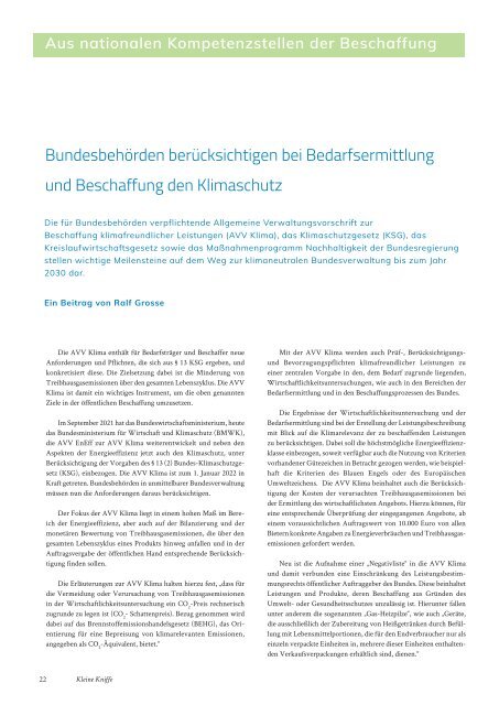 Das betriebliche Magazin für nachhaltige Beschaffung, Ausgabe April 2022