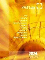 VHS Programm Lahr - Frühjahr/Sommer 2024