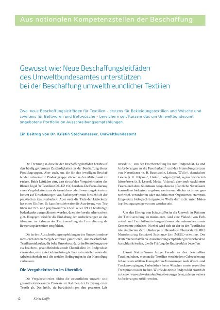 Das betriebliche Magazin für nachhaltige Beschaffung, Ausgabe April 2021