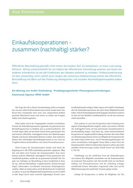 Das kommunale Magazin für nachhaltige Beschaffung, Ausgabe April 2021