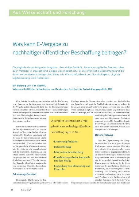 Das kommunale Magazin für nachhaltige Beschaffung, Ausgabe April 2021