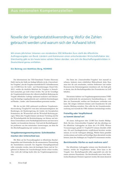 Das kommunale Magazin für nachhaltige Beschaffung, Ausgabe April 2021