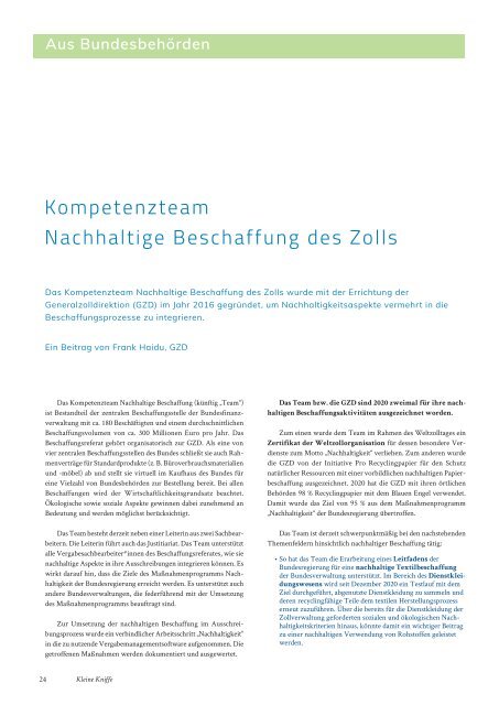 Das kommunale Magazin für nachhaltige Beschaffung, Ausgabe April 2021