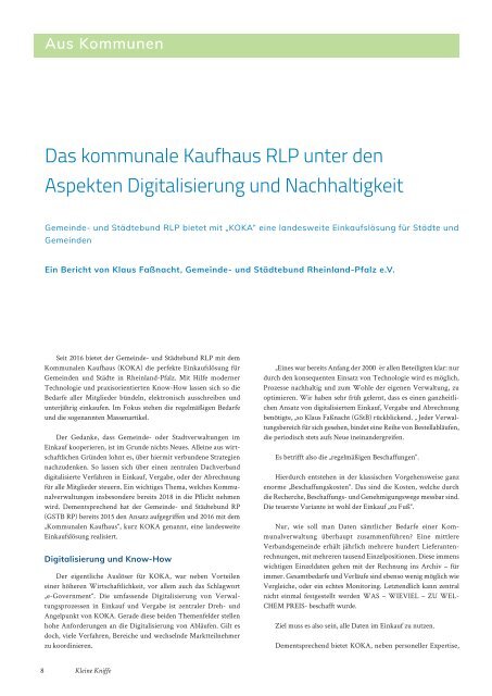 Das kommunale Magazin für nachhaltige Beschaffung, Ausgabe April 2021