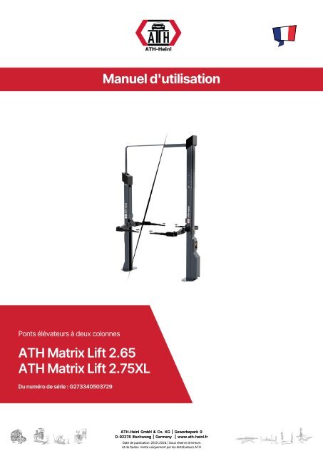 ATH-Heinl 2-post lift ATH Matrix Lift 2.65/2.75XL
