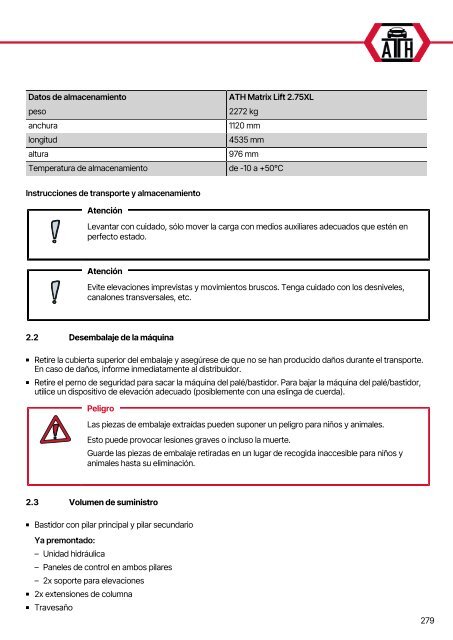 ATH-Heinl 2-post lift ATH Matrix Lift 2.65/2.75XL