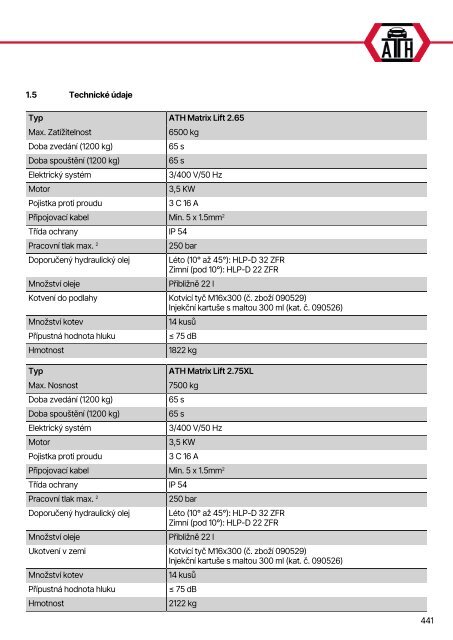 ATH-Heinl 2-post lift ATH Matrix Lift 2.65/2.75XL