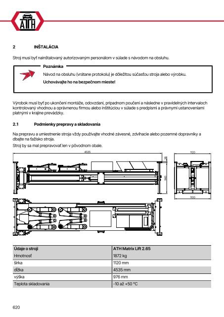 ATH-Heinl 2-post lift ATH Matrix Lift 2.65/2.75XL