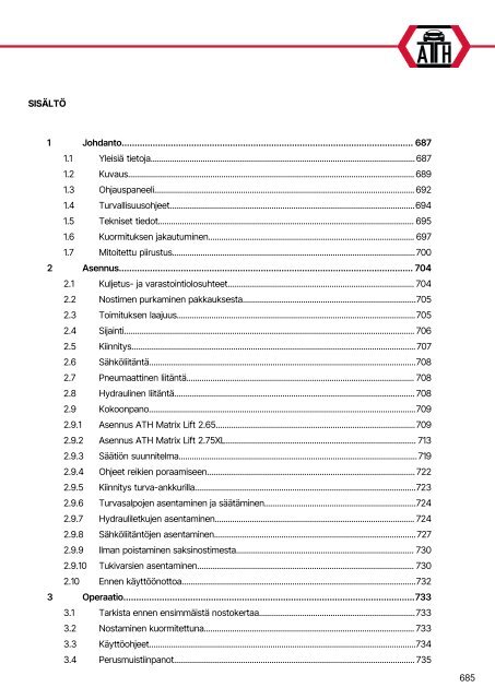 ATH-Heinl 2-post lift ATH Matrix Lift 2.65/2.75XL