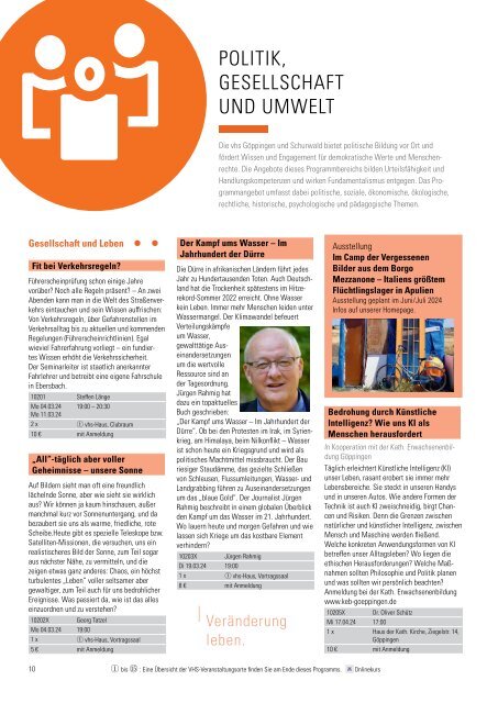 Volkshochschule Göppingen und Schurwald: Programmheft 2024