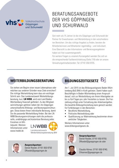 Volkshochschule Göppingen und Schurwald: Programmheft 2024