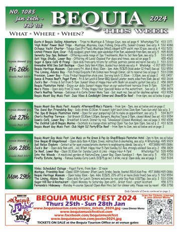 Bequia this Week - 26th January - 1st February 2024