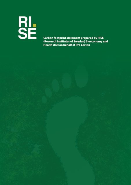 The Carbon Footprint of Carton Packaging 2023 Final report