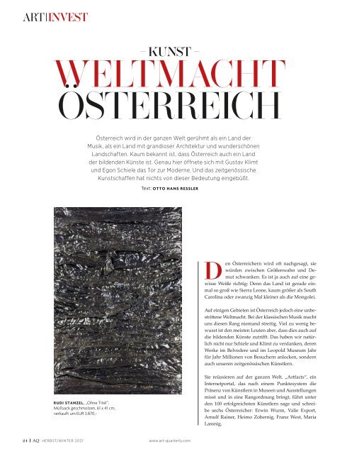 Art Quarterly - Luxury can be Art