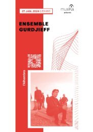 Programme Ensemble Gurdjieff - Genève - 27 janvier 2024 - Alhambra