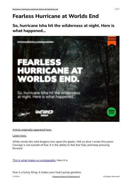 Fearless Hurricane At Worlds End