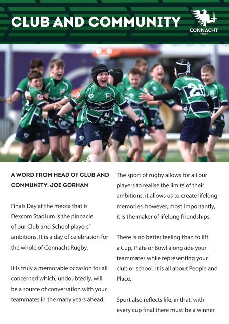 Club and Community Finals Programme