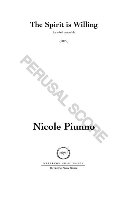 mmp-The Spirit is Willing WIND ENSEMBLE PERUSAL SCORE - Score