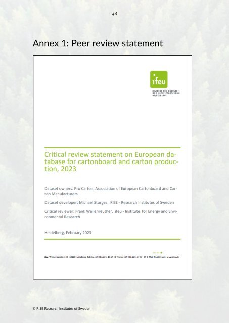 European Database for Cartonboard and Carton Production 2023