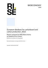 European database for cartonboard and carton production, 2023 