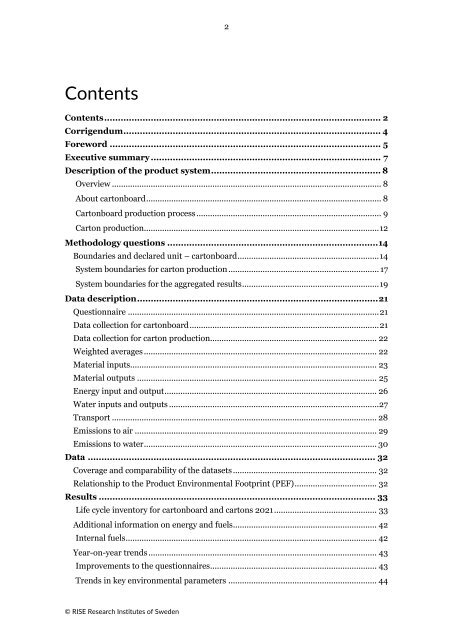 European database for cartonboard and carton production, 2023 