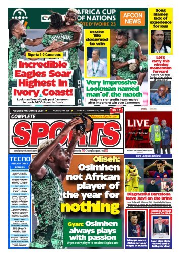 COMPLETE SPORTS - SUNDAY, JAN 28, 2024