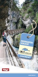 ROSENGARTEN- SCHLUCHT www.imst.at - Imster Bergbahnen