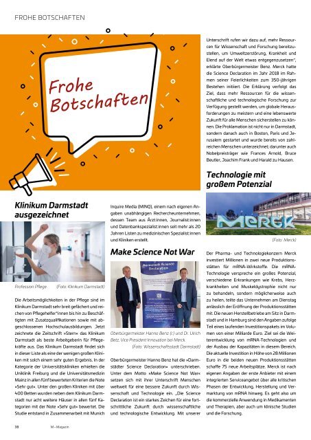 M das Magazin für Wirtschaft und Gesellschaft - Darmstadt No. 01 2024