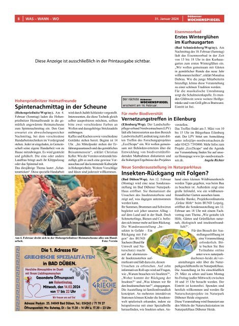 Dübener Wochenspiegel - Ausgabe 2 - Jahrgang 2024