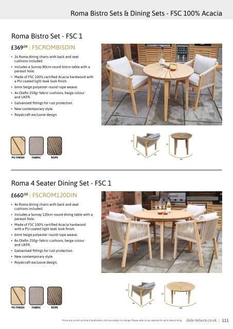 Dale Leisure 2024 Outdoor Furniture Brochure