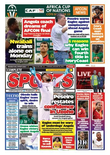 COMPLETE SPORTS - TUESDAY, JAN 30, 2024