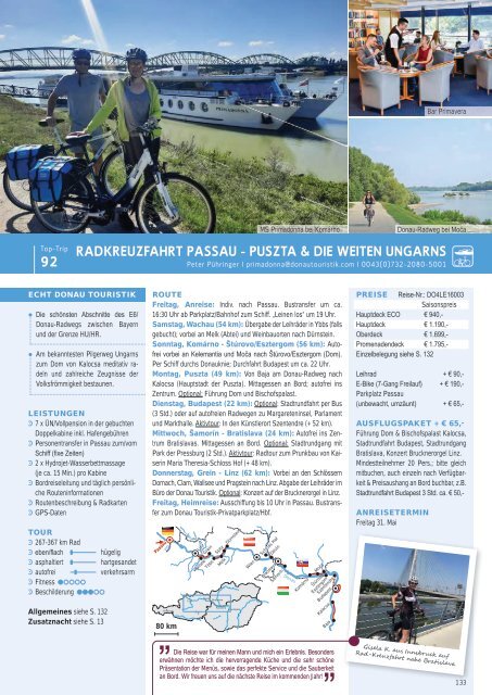 Donau Touristik Katalog: Radreisen 2024