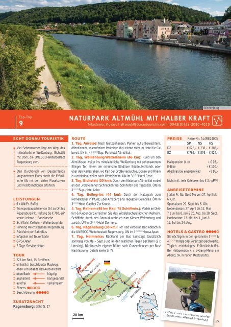 Donau Touristik Katalog: Radreisen 2024