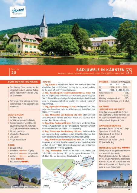 Donau Touristik Katalog: Radreisen 2024