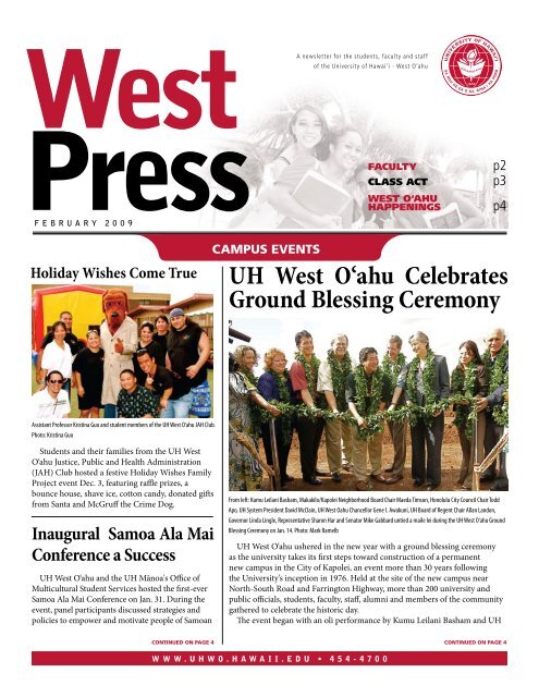 UH West O'ahu Celebrates Ground Blessing Ceremony