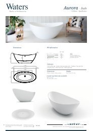 Aurora Bath Specification Sheet from Waters Baths of Ashbourne 