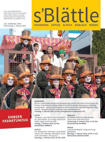 s'Blättle Nr. 5 - Do, 1. Februar 2024