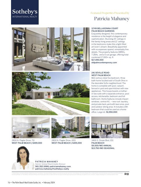 Palm Beach Real Estate Guide February 2024