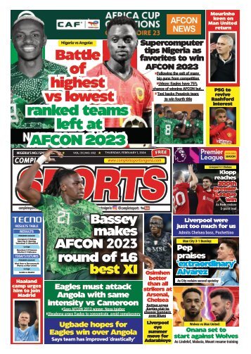 COMPLETE SPORTS - THURSDAY, FEB 1, 2024