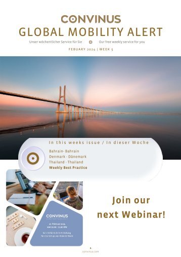CONVINUS Global Mobility Alert - Week 5.2024