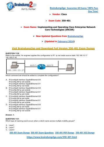 [February-2024]New Braindump2go 350-401 PDF and 350-401 VCE Dumps(1130-1165)